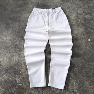 Vintage Y2K Cappopera Jeans Womens 32 White Cream High Waist Made in Italy